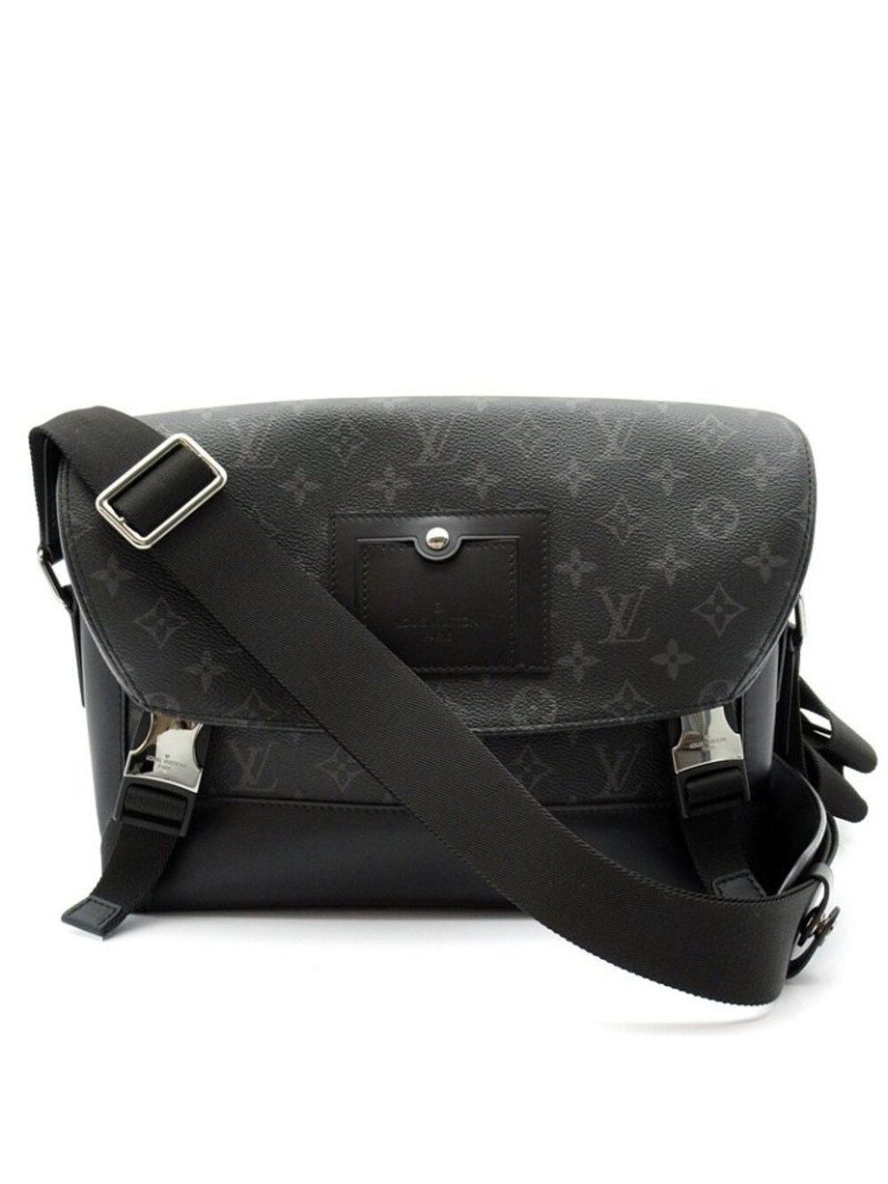 Louis Vuitton Messenger Voyage PM Monogram Eclipse Shoulder Bag Black